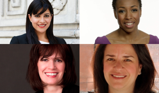 Clockwise from top left: Reshma Saujani, Tiffany Dufu, Judith Rosenthal, Kelly Hoey.